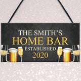 Home Bar Sign Personalised Bar Pub Man Cave Plaque Alcohol Gift