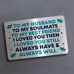 Novelty Metal Wallet Insert Card For Husband Valentines Day Gift