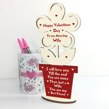 Valentines Day Gift For Wife Best Friend Wooden Flower Gift