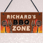 Personalised BBQ Zone Sign Outdoor Garden Man Cave Sign