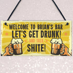 Personalised Funny Alcohol Sign Man Cave Home Bar Gifts For Him