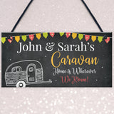 Personalised Caravan Door Sign Home Decor Gift Shabby Chic