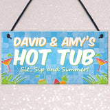 Personalised Hot Tub Sign Accessories Novelty Garden Plaque Shed