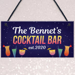 Personalised Cocktail Bar Plaques Home Bar Decor Signs Garden