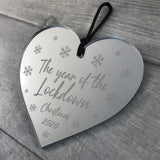 Lockdown 2020 Memory Christmas Tree Bauble Engraved Heart