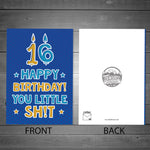 Funny 16th Birthday Card For Him Her Daughter Son Rude Card