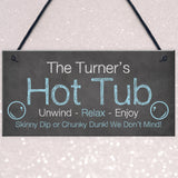 Funny Hot Tub Personalised Plaque Novelty Garden Accessories