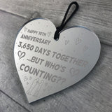 Funny 10th Anniversary Gift For Boyfriend Girlfriend Wood Heart