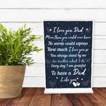 THANK YOU Dad Birthday Christmas Gift Standing Sign Father Son