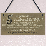 5th Wood Anniversary Card Plaque Five Year Anniversary Gift