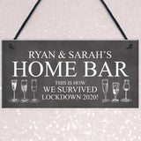 Funny Home Bar Sign PERSONALISED Home Decor Lockdown Gift