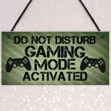 Gaming Sign Do Not Disturb Plaque Gamer Gift Boys Bedroom Decor