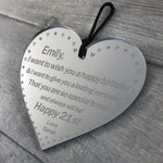 Personalised Engraved Birthday Present 18th 21st ANY AGE Heart