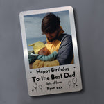 PERSONALISED Photo Metal Wallet Card Insert Dad Birthday Gift