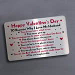 Valentines Day Gift Metal Card For Wallet Gift For Husband