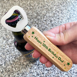 Unique Gift For Dad Birthday Personalised Wooden Bottle Opener