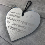 Funny 5th Anniversary Gift For Boyfriend Girlfriend Wood Heart