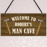 Man Cave Sign Wood Effect Bar Shed Garden Plaque Personalised