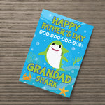 Baby Cartoon Shark Print Fathers Day Gift For Grandad Grandson