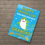 Baby Cartoon Shark Print Fathers Day Gift For Grandad Grandson