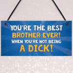 Rude Funny Gift For Brother Hanging Plaque Quirky Brother Gift