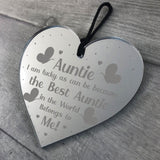 Novelty Auntie Gift For Birthday Christmas Engraved Heart