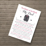 Father of the Bride Personalised Print Wedding Gift Poem Gift