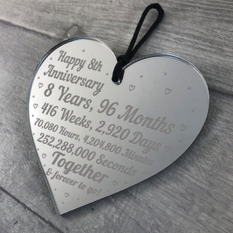 Personalized 8th Wedding Anniversary Gift For Her, 8 Years Anniversary -  Vista Stars - Personalized gifts for the loved ones