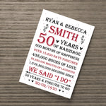 Couple 50th Wedding Anniversary Gift Personalised Print