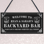 Personalised Backyard Bar Sign Shabby Chic Bar Pub Plaque