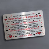 Valentines Day Gift For Husband Wallet Card Insert Husband Gifts