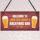 Personalised Backyard Bar Sign Novelty Home Bar Signs Plaques