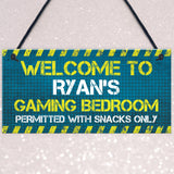 Personalised Gaming Sign Door Sign For Boys Bedroom Games Room