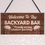 Novelty Backyard Bar Hanging Plaque Garden Man Cave Sign