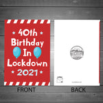 Funny 40th Lockdown Birthday Card For Him Her Novelty 40th Card