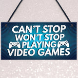 Funny Gamer Gift Hanging Plaque For Boys Bedroom Man Cave Sign