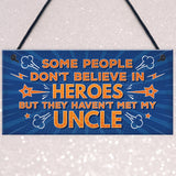 Uncle Is My Hero Novelty Birthday Christmas Plaque Gift Keepsake