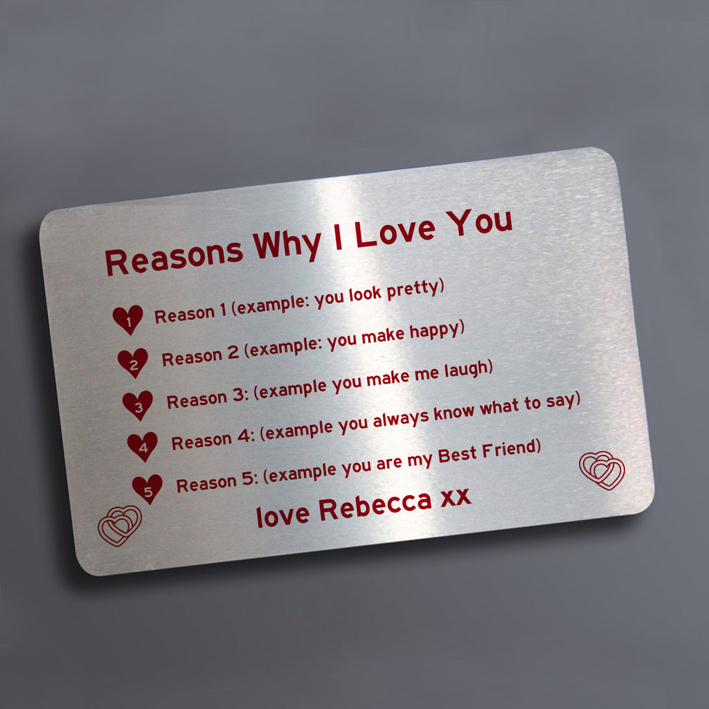 PERSONALISED Reasons Why I Love You Boyfriend Girlfriend – GiftGeeza