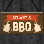 Personalised BBQ Sign Rustic Garden Plaque Man Cave Shed Sign