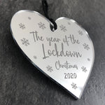 Lockdown 2020 Memory Christmas Tree Bauble Engraved Heart