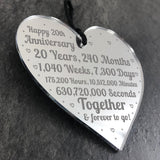 20th Anniversary Gift For Him Her 20th Wedding Anniversary Heart