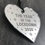 Lockdown Gift Engraved Heart For Christmas Tree Bauble Decor