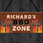 Personalised BBQ Zone Sign Outdoor Garden Man Cave Sign