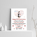 PERSONALISED 10th Anniversary Gift For Husband Wife A4 Print