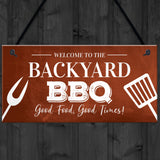 Backyard BBQ Sign Funny Garden Shed Man Cave Sign Gift For Men