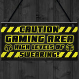 CAUTION Gaming Area Plaque Gaming Sign Gamer Gift Christmas