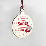 Funny Lockdown Christmas Bauble Wood Tree Decoration