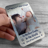 Personalised 1st Fathers Day Gift For Dad Metal Wallet Insert