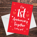 Novelty First Anniversary Card For Boyfriend Girlfriend Funny