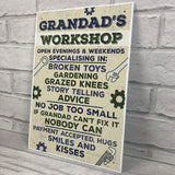 Grandad's Workshop Hanging Wall Plaque Man Cave Den Shed Sign